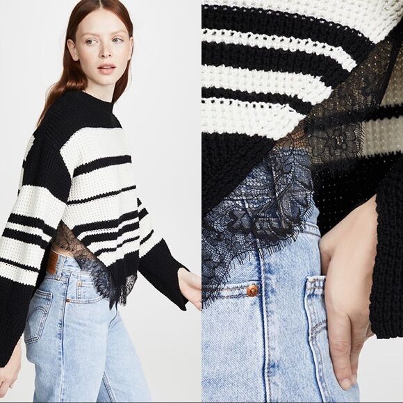 Self-Portrait Monochrome Striped Jumper - Picture 5 of 10